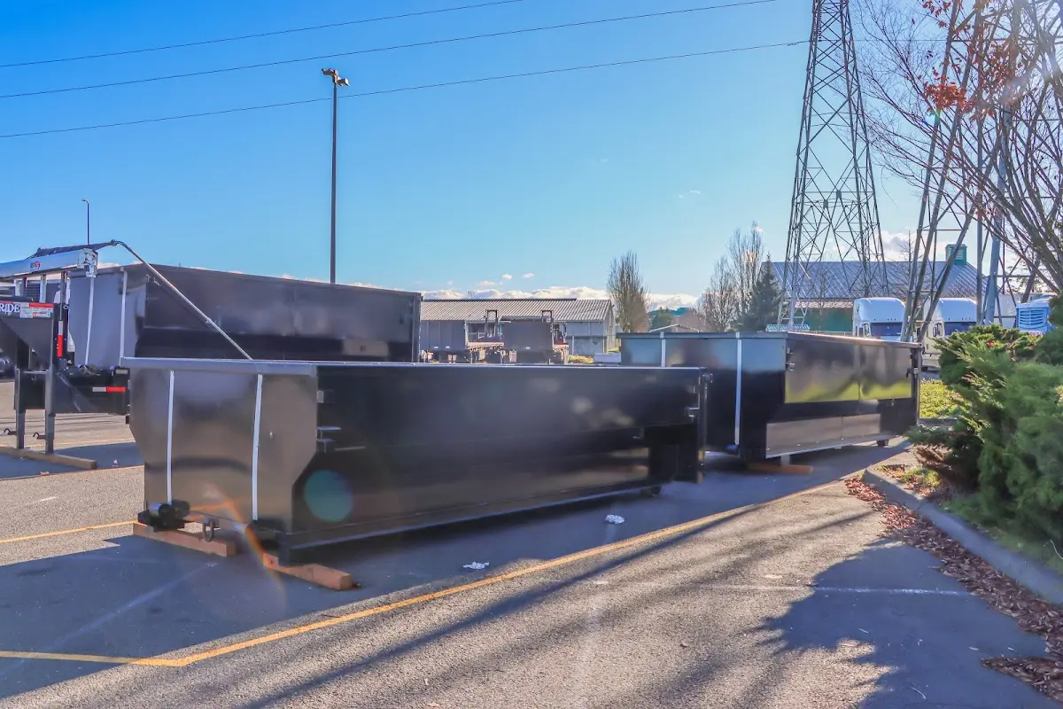 Roll-off dumpster ready for waste disposal at job site for Estate Cleanout Dumpster Rental in Merrillville